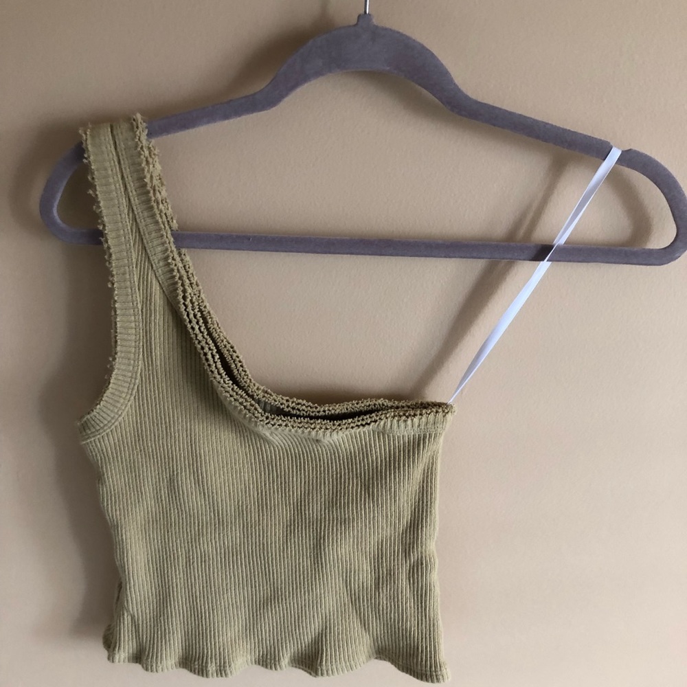 Urban Outfitters Cropped Off The Shoulder khaki Tank Size Large